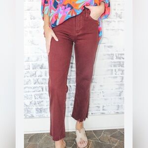 JBD VINTAGE STRAIGHT woman's rust raw hem Boho cotton cottagecore jean 29
